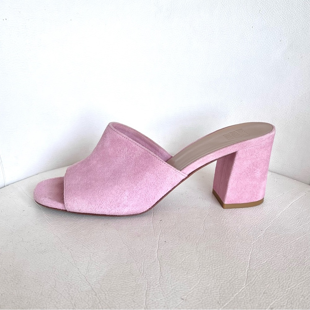 *♡ॢ˃̶̤̀◡˂̶̤́♡ॢ*‧˚ෆ⃛

Maryam Nassir Zadeh Pale Pink Suede Heeled Slides